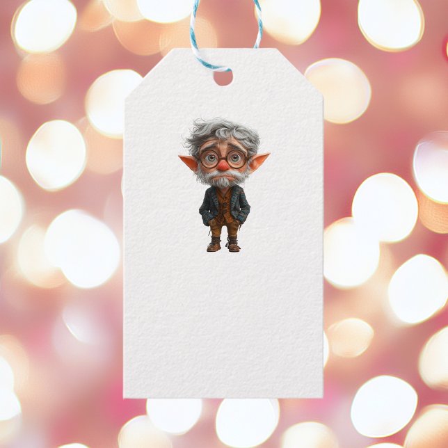 Étiquettes-cadeau Elder Christmas Elf White Cadeaux Tags (Créateur téléchargé)
