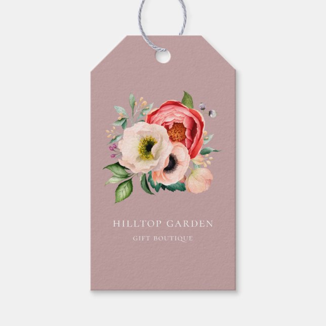 Étiquettes-cadeau Elégant aquarelle florale Tarifs (Devant)