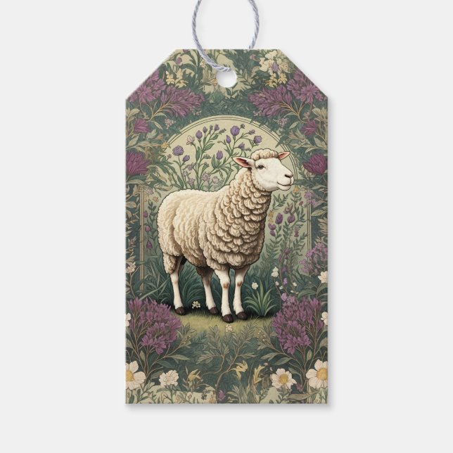 Étiquettes-cadeau Élégant Arrière - plan floral de la lavande de mou (Devant)
