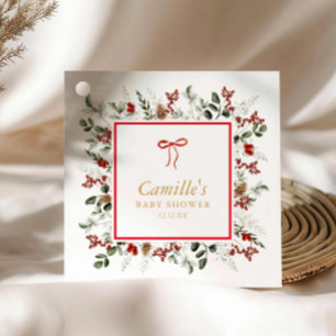 Étiquettes Cadeau Élégant Baby shower botanique d'hiver Favoriser ba