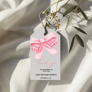 Étiquettes-cadeau Élégant Baby shower de cabot rose