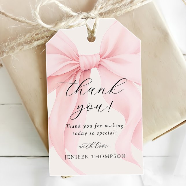 Étiquettes-cadeau Élégant Baby shower de fille de la coquette rose (Créateur téléchargé)