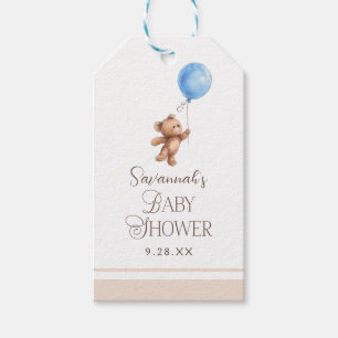 Étiquettes-cadeau Elégant Baby shower d'ours de garçon