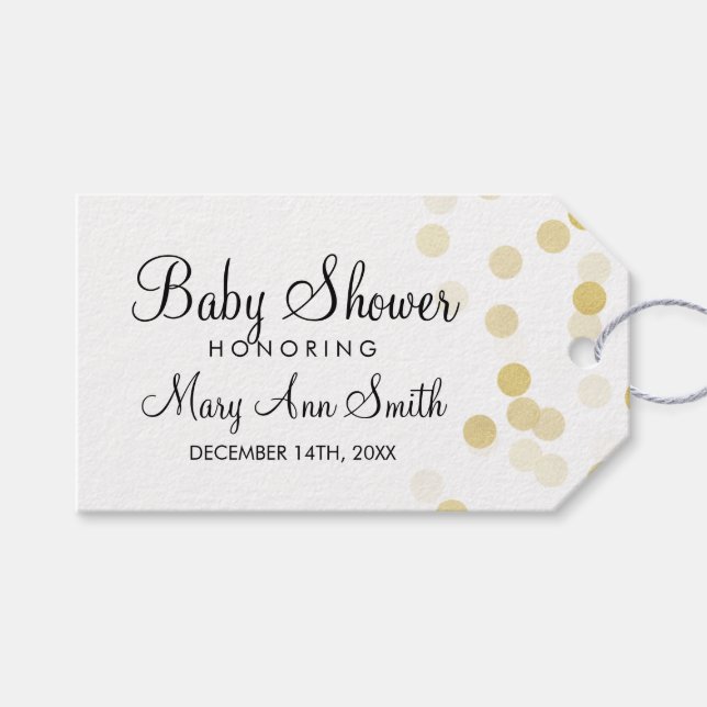 Étiquettes-cadeau Élégant Baby shower Favoriser Gold Foil Parties sc (Devant (Horizontal))