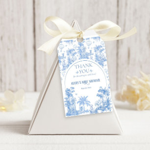 Étiquettes-cadeau Elégant Baby shower Garçon Toile Bleu Safari