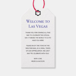 Étiquettes-cadeau Elégant bleu Bienvenue à Las Vegas Mariage Welcome