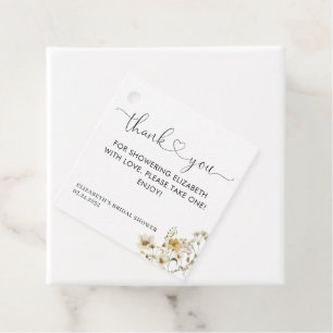 Étiquettes Cadeau Élégant Bohème Chic Fleur de Sauvage Floral Remerc