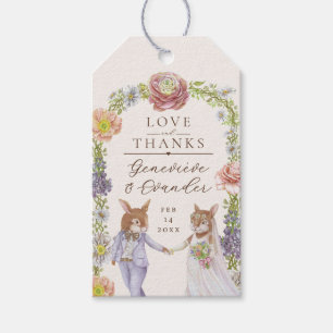 Étiquettes-cadeau Elégant Boho Bunny Rabbit Aimer Floral Mariage