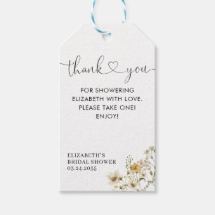 Étiquettes-cadeau Elégant Boho Chic Fleur sauvage Floral Merci