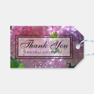 Étiquettes-cadeau Élégant boho rose florales fleurs hydrangées