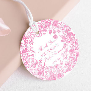 Étiquettes Cadeau Elégant botanique rose pâle baby shower