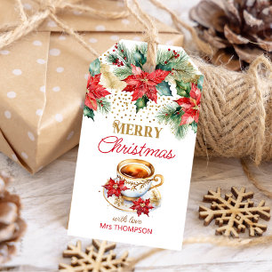 Étiquettes-cadeau Elégant brunch de Noël modèle de fête du thé