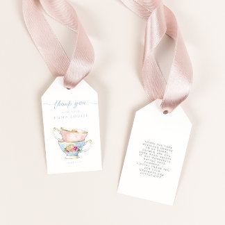 Étiquettes-cadeau Élégant brunch nuptial thé-fleurs
