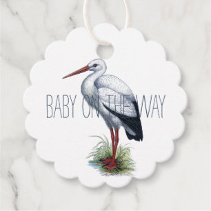 Étiquettes Cadeau Élégant cadeau Baby shower de cigogne