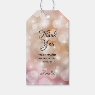 Étiquettes-cadeau Élégant Cadeau de Faveur Rose Pâle pour Quinceañer