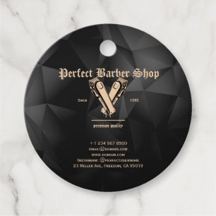 Étiquettes Cadeau Élégant Clippers Vintage Barber Shop Professionnel