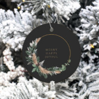 Elégant Eucalyptus Black & White Christmas Wreath