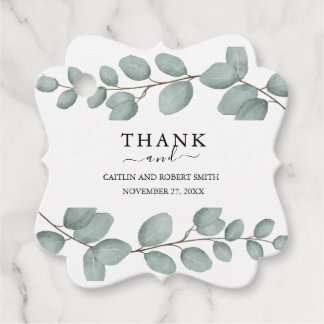 Étiquettes Cadeau Elegant Eucalyptus Greenery Wedding 