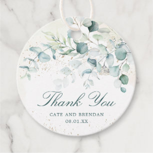Étiquettes Cadeau Elégant Eucalyptus Merci Mariage