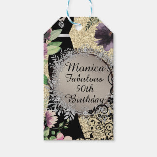 Étiquettes-cadeau Elégant Fabuleux 50e anniversaire Personnalisé