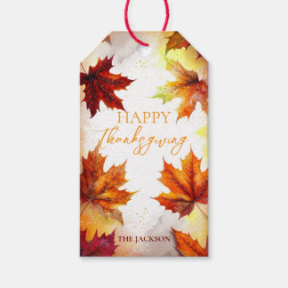 Étiquettes-cadeau Elegant Fall Leaves Thanksgiving Gift Tag