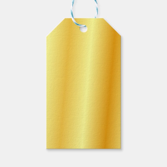 Étiquettes-cadeau Élégant Faux Or Métallurgique Personnalisé Look Bl (Devant)