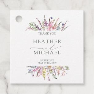 Étiquettes Cadeau Élégant Fleur sauvage Floral Mariage