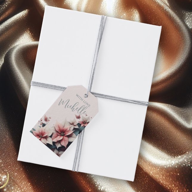 Étiquettes-cadeau Élégant floral personnalisable (Créateur téléchargé)