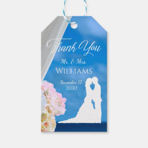 Étiquettes-cadeau Elégant Floral Summer Beach Mariage Merci