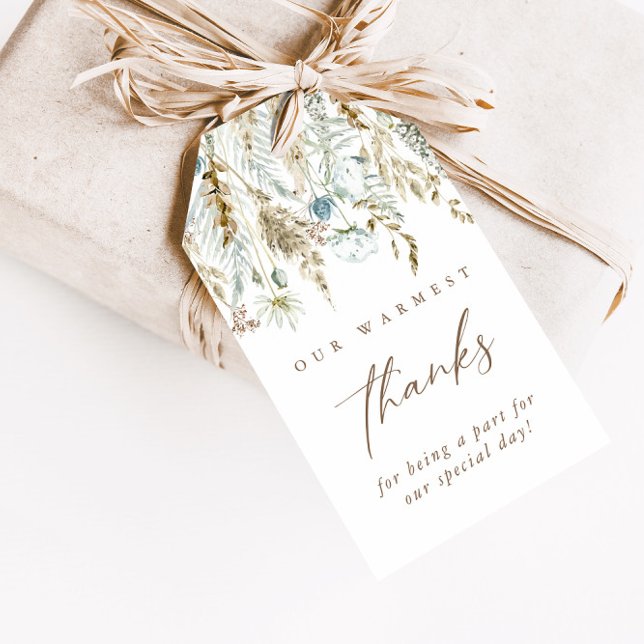 Étiquettes-cadeau Elégant Grass séché & Fleurs Favoriser Le Merci (Créateur téléchargé)