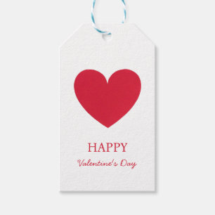 Étiquettes-cadeau Élégant Heureuse Sainte-Valentin Coeur rouge sur b