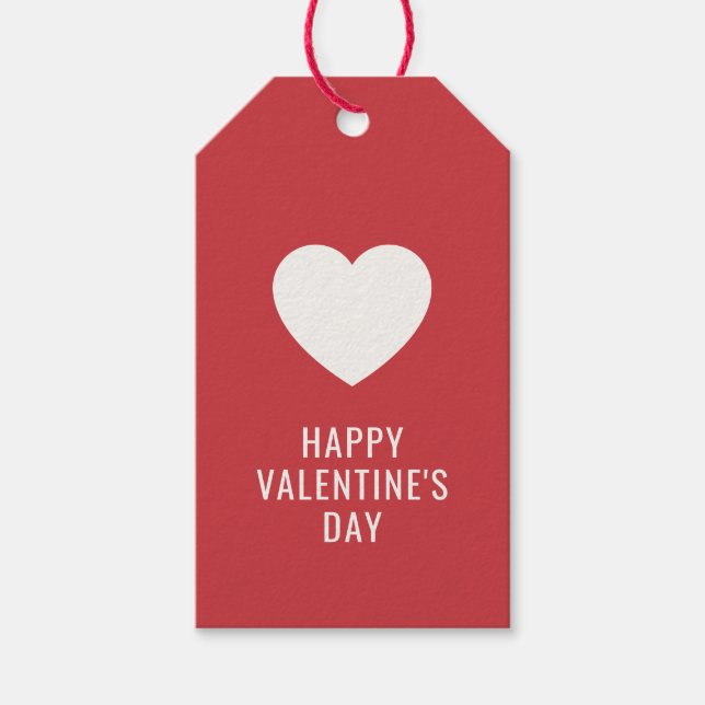 Étiquettes-cadeau Elégant Heureuse Sainte-Valentin sur mesure Coeur  (Devant)