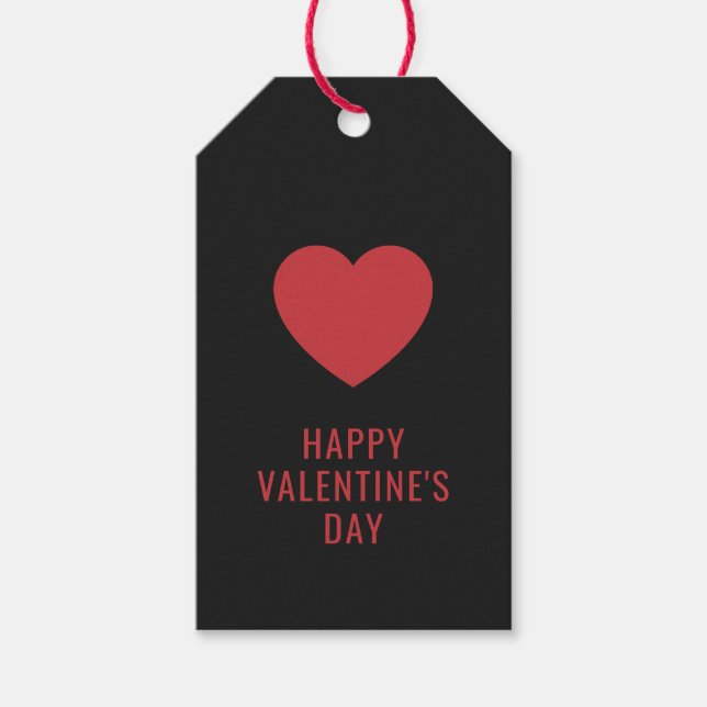 Étiquettes-cadeau Élégant Heureuse Sainte-Valentin sur mesure Red He (Devant)