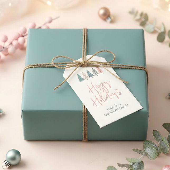 Étiquettes-cadeau Élégant hiver moderne Joyeux vacances (Créateur téléchargé)