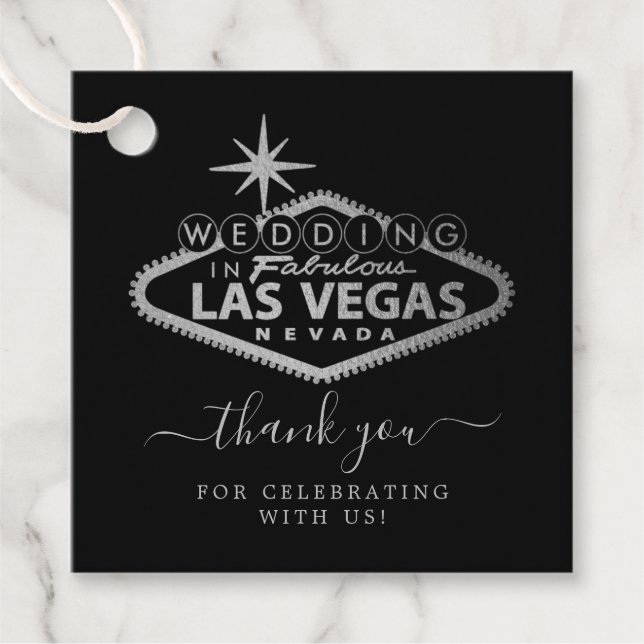 Étiquettes Cadeau Elégant Las Vegas Destination Mariage (Devant)