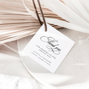 Étiquettes Cadeau Élégant Mariage de calligraphie Merci Favoriser Ta