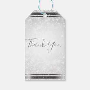 Étiquettes-cadeau Élégant Mariage de Wonderland d'hiver White Sparkl