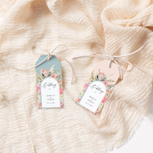 Étiquettes-cadeau Élégant Mariage floral bohème