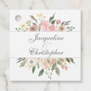 Étiquettes Cadeau Élégant Mariage flou rose Eucalyptus feuille flou