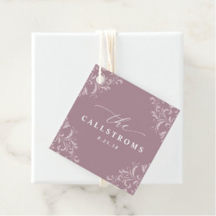 Étiquettes Cadeau Elégant Mauve Dusty Rose Mariage Classy Favoriser