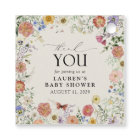 Elégant Merci d'aquarelle de fleurs pressées