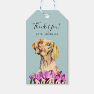 Étiquettes-cadeau Elégant Merci d'aquarelle Vizsla Chien