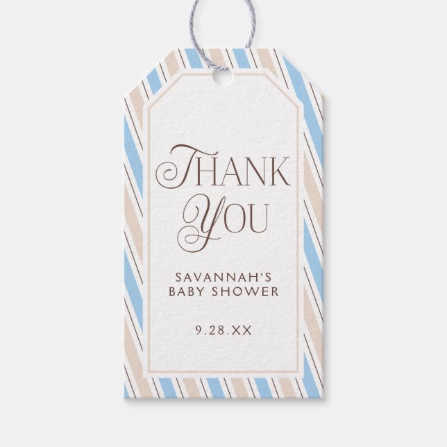 Étiquettes-cadeau Élégant Merci de Baby shower (Devant)