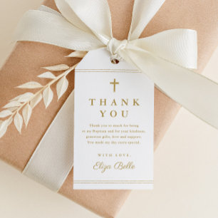 Étiquettes-cadeau Elégant Merci de la Croix d'or Favor
