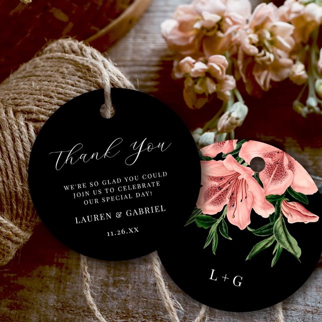 Étiquettes Cadeau Élégant Merci de Mariage rose pâle rose (Créateur téléchargé)