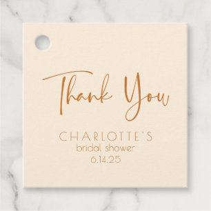 Étiquettes Cadeau Élégant Merci de script Fête des mariées rose chau