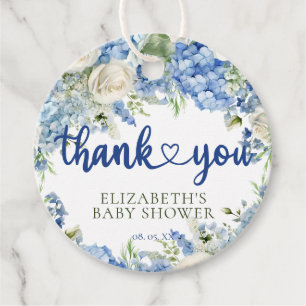 Étiquettes Cadeau Élégant Merci floral moderne Blue Hydrangea