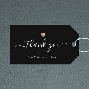 Étiquettes-cadeau Élégant Merci moderne Script Rose Gold Business