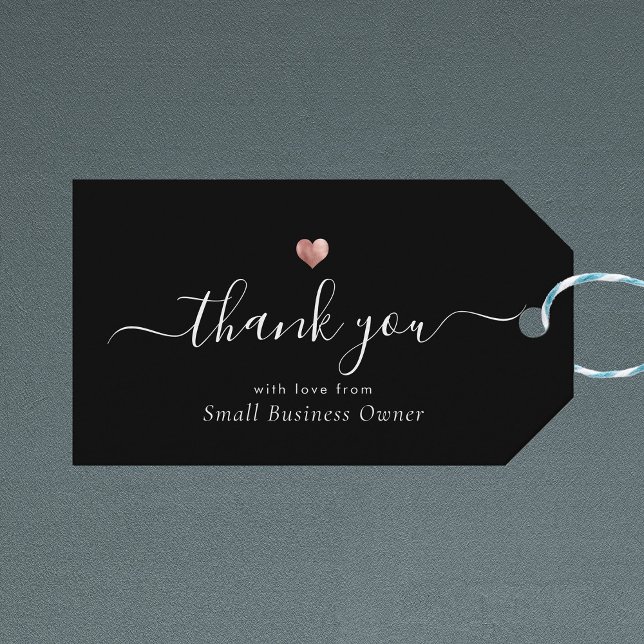 Étiquettes-cadeau Élégant Merci moderne Script Rose Gold Business (Créateur téléchargé)