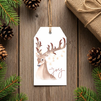 Étiquettes-cadeau Elegant Merry Christmas Rustic Reindeer Classic 